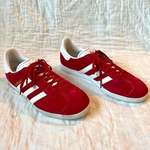 Adidas Gazelles red mens size US 11 - barely worn great condition